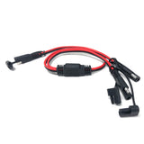 Heavy Duty Power Automotive Adapter 1 to 2 SAE Splitter Cable with Dust Cover 14AWG 60cm Harness