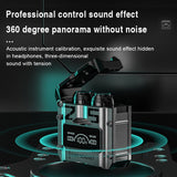 M25 Wireless Bluetooth 5.2 Magnetic Hatch Metal Mechanical Style Dual Ear Digital Display In Ear Sport Bluetooth