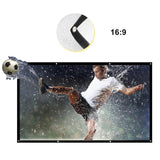 100/120-inch 16:9 Projector Portable HD Projection Screen Foldable Wall Mounted for Home Theater Office Indoors Outdoors