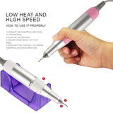 Electric Nail Drill Machine Polish Grind Pen 35000RPM Stainless Steel Handle Electric Manicure Drill&Accessory Nail Art Tool