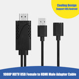 USB Female to HDMI-compatible Male 1080P HDTV TV Digital AV Adapter Cable Wire Cord