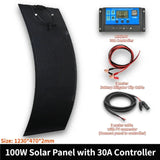 200W 100W Flexible Panel Kit 18V Cell 10A-100A Controller for Mobile Phone Car RV Camping Solar Plate Charger