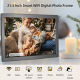21.5-Inch WiFi Photo 1920*1080P IPS Touch Screen Cloud Digital Picture Frame 16GB Storage Share Photos via APP
