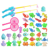 38Pcs Kids Magnetic Fishing Set Bath Bathtub Toys,Fishing Funny Classic Toys For Children Gift