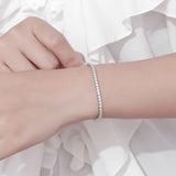 Simple Sterling Silver Bracelet Full Of Diamond Girl Girlfriends Birthday Gift