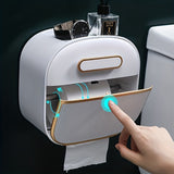 1pc Multifunctional Tissue Storage Box, Creative Toilet Roll Paper Holder, Wall Mounted Tissue Dispenser Container, Waterproof Bathroom Hanging Tissue Storage Rack, Bathroom Accessories