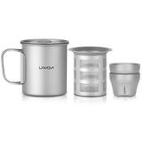 Titanium 375ml Mug with Lid and Filter Tea for Outdoor Hiking Travel Camping Picnic water Cup Cookware Tableware