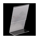 Slanted Back Acrylic Clear Desktop Sign Plastic Paper Holder Tabletop Display Stand for Restaurant