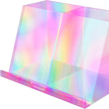 2 Grid Iridescent Holder Desktop Organizer Makeup Brush Box Acrylic Storage Pen Case For Bedroom Office Dresser