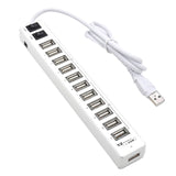 High Quality USB Hub 12 Ports USB 3.0 Hub Multi USB Splitter Switch High Speed Data Transfer For Laptop Computer Durable Black