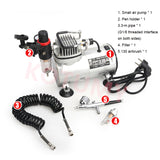 220V 1/5 HP Quiet Portable Air Pump Airbrush Mini Compressor Tattoo Manicure Cake Spray Gun