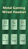 3.5mm Type C Earbuds For Phone Computer Mic Headphones Magnetic Gamer Wired Gaming Green Metal HiFi Bass Stereo Earphones