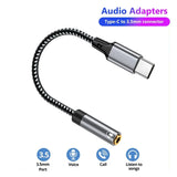 USB Type C To 3.5mm Aux Adapter Type-c 3.5 Jack Audio Earphone Cable Converter for Huawei P20 Samsung Galaxy S24 S23 Ultra