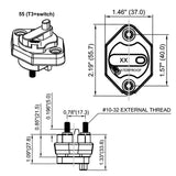 12-32V Circuit Breaker Trolling Motor Car Marine Boat Stereo Audio Inline Inverter Waterproof with Manual Reset Switch Fuse 20A