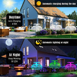 LED outdoor waterproof solar jellyfish fiber optic garden lawn lamp, used for indoor decoration