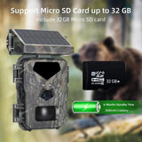 20MP/1080P Solar Trail Camera - Waterproof Wildlife Monitoring & Animal Tracking for Outdoor Security