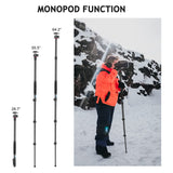 Camera Tripod&amp;Pan Head Travel Camera Tripod with Monopod 360 Degree Low Profile Ball Head for DSLR Cameras Cell Phones