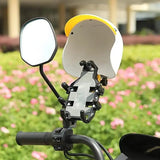 Rainproof Motorcycle SunShade Mini Cell Holder Hat Nylon Snowproof Riding Mobile Phone Helmet Umbrella