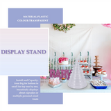 10 Tier Cupcake Holder Round aron Tower Stand Clear Cake Display Rack for Wedding Birthday Party Decor