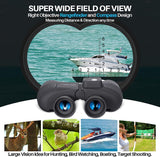10x50HD Marine Military Binoculars with Rangefinder IPX7 Waterproof BAK4 Prism FMC Lens  with Compass and Shoulder Harness Strap