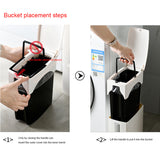 2 In 1 Integrated Can Set Toilet Corner Trash Bin Cleaning Brush Covered Paper for Bathroom Accessories