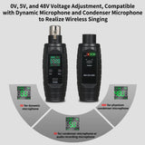 UHF Professional Wired to Wireless Microphone Converter Micphone Transmitter & Receiver 571~598MHz Receiving Transmission