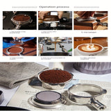 1pc, Coffee Filter With Handle, Universal 54mm Bottomless Handle Filter Coffee Handle, Stainless Steel Double Ear Coffee Machine