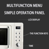 Glass Turntable Retro Countertop Power Level With LED Display Kitchen Electric Microwave Oven