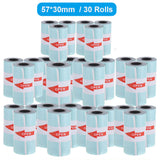30 Rolls Printable Sticker Roll Direct Paper Self-adhesive 57*30mm for PeriPage A6 Thermal Printer PAPERANG P1/P2