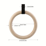 1pair Sports Wood Gymnastic Rings With Adjustable Buckle Straps - Non-slip Grip Handle/Non-slip Belt For Strength Training