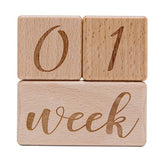3 Piece Monthly Record Growth Block Wood Color Wooden Baby Photography Props Photo Milestone