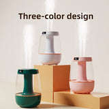 1pc, 101.44oz Portable Dual Spray Humidifier, Small Desktop Cool Mini Humidifier With Small Night Light, USB Personal Desktop Humidifier