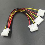 Metal Power Cable Wear-resistant Unique Big 4-pin 1-to-3 IDE Molex Male to Female Adapter