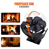 1pc Fireplace Fan, Wood Stove Fan  Adjustable 360° Rotation Black Round Back Bracket Small Trapezoidal Base , Non Electric Fan For Wood, Thermoelectric Fan Thanksgiving Halloween Christmas Gift Fall Winter Essential Fireplace Accessories