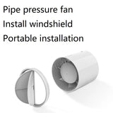 ABS Round Duct Fan Booster Exhaust Ventilator Ventilation Vent Air 4'' for Window Wall Bathroom Toilet Kitchen 220V