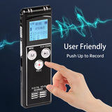 T63 Digital Voice Recorder 8+32G Activated Record Playback MP3 Music Player w/ Mic Speaker 1536KBPS High Recording USB Charging