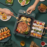 Automatic Rotation of Skewer hine Indoor less Electric Grill Household Multifunctional Barbecue Pot 220V
