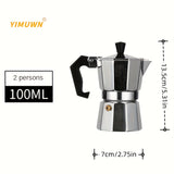 1pc Italian Style Stovetop Espresso Maker - Aluminum Moka Pot for Strong and Flavored Coffee - Easy to Operate and Clean