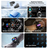 New Smart Men Two in One TWS Wireless Headset Bluetooth Call NFC Heart Rate IP68 Waterproof Sports Watch for IOS Android