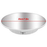 Motorized Rotating Stand, 7.87Inch,Mirror Covered 360 Degree Turntable Display Stand for Photography (White)