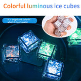 12Pcs Multi Color Flashing Glow In The Dark LED Light Ice Cube Glowinthedark For Drinking Party