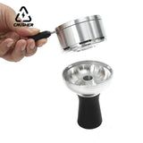 CRUSHER 2 in1 Arabian Hookah Bowl Charcoal Holder Kit Aluminium Alloy Heat Management System Head Tobacco Heater Tools