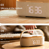 Desk Lamp Wireless Charging Speaker Digital Alarm Clock With Wireless Charger Clock Radio Night Light Dual Speakers Home Bedside