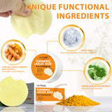 30PCS Turmeric Kojic Acid Pads Facial Sponges For Cleansing Exfoliating Daily Cleaning Face Skin Care