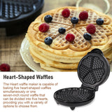 1000W Waffle Maker - Makes 5 Heart-Shaped Waffles, Electric Waffler Griddle Iron Bread Machine.