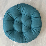 Round linen PUF with wheels - meditation cushion, soft and breathable seat cushion