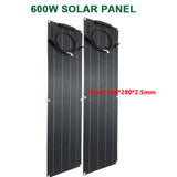 600W/300W Flexible Solar Panel Kit with 12V Battery Charger - Monocrystalline Cell Solar System for Outdoor Camping, Yacht, Car, RV, Boat
