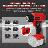 Electric with 4 Nozzles Heat Shrink Wrapping Cordless Handheld Hot Air Gun for /Milwaukee Battery (No Battery)