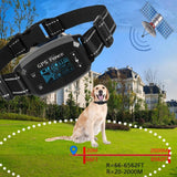 2024 New GPS Wireless Fence System, Electric Smart Automatic Barking Stop Device, OLED Screen Pet Dog Training Shock Collar