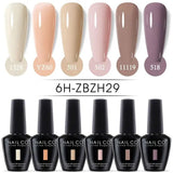 NAILCO 15ml Summer Color Series Gel Set 6pcs Vernis Semi Permanent Nail Polish Kit Hybrid Varnish All For Manicure